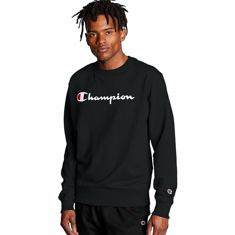 Champion Sweatshirt Powerblend Crew Neck Script Logo Athletics Midweight Medium